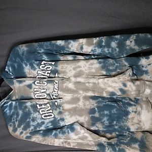 M Tipsy Florence OR Blue and Grey Tie-Dye Drawstring Pullover Hoodie
